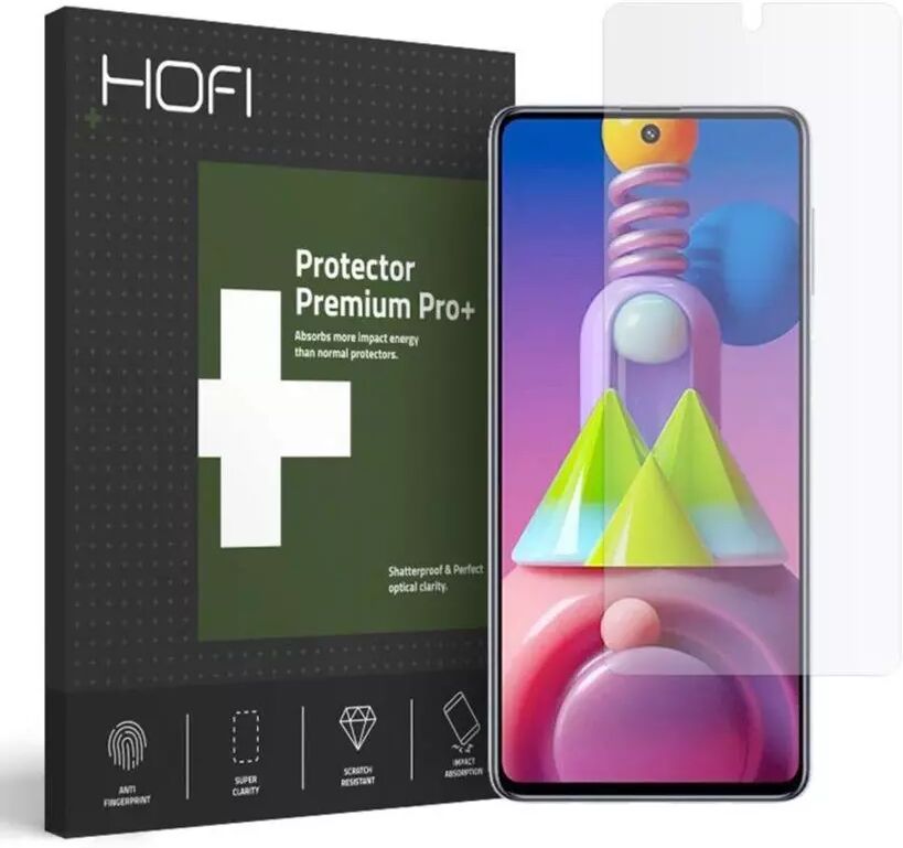 HOFI Samsung Galaxy M51 Hofi Hybrid Pro+ Herdetglass Skjermbeskyttelse - Case Friendly - Gjennomsiktig