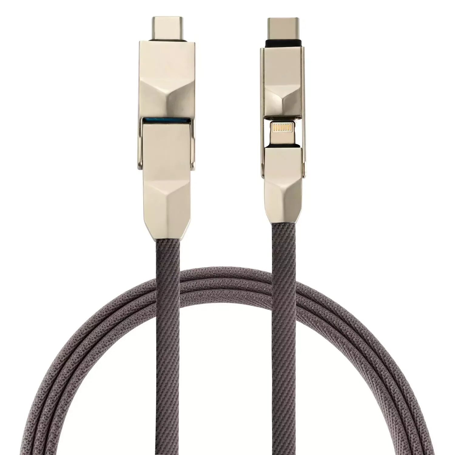 4smarts ComboCord 6-i-1 Kabel - USB-C / Micro USB / Lightning Kabel Grå 1 m.