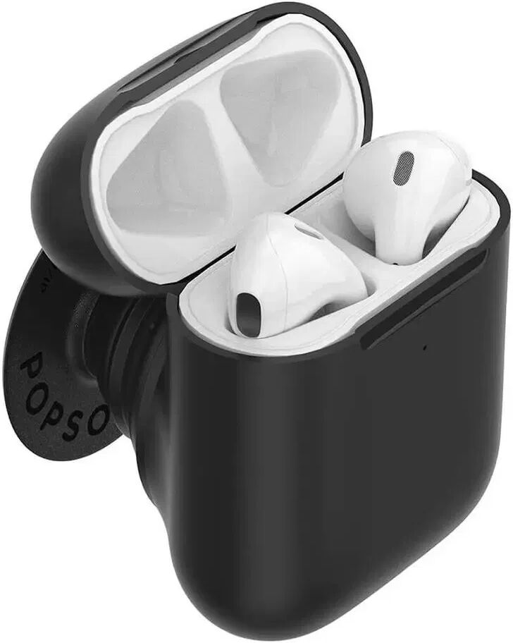 POPSOCKETS AirPods Holder Black Avtagbart Grep med Case Deksel & PopChain