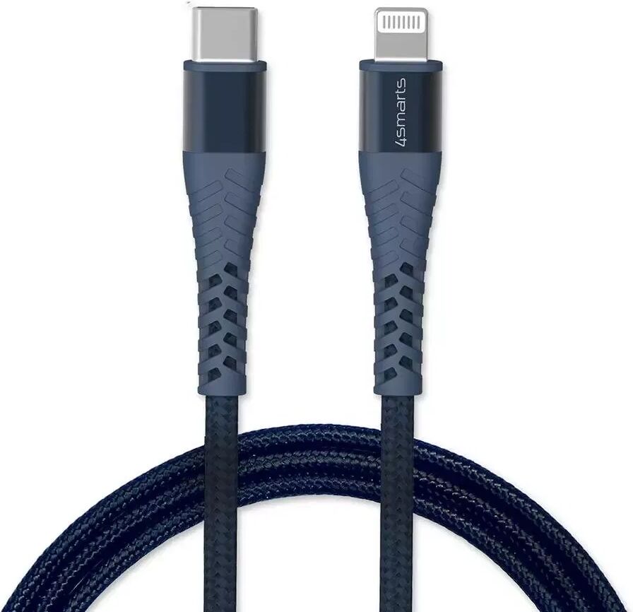 4Smarts PremiumCord XXL USB-C til Lightning Kabel - 20W PD - 3 Meter - Blå