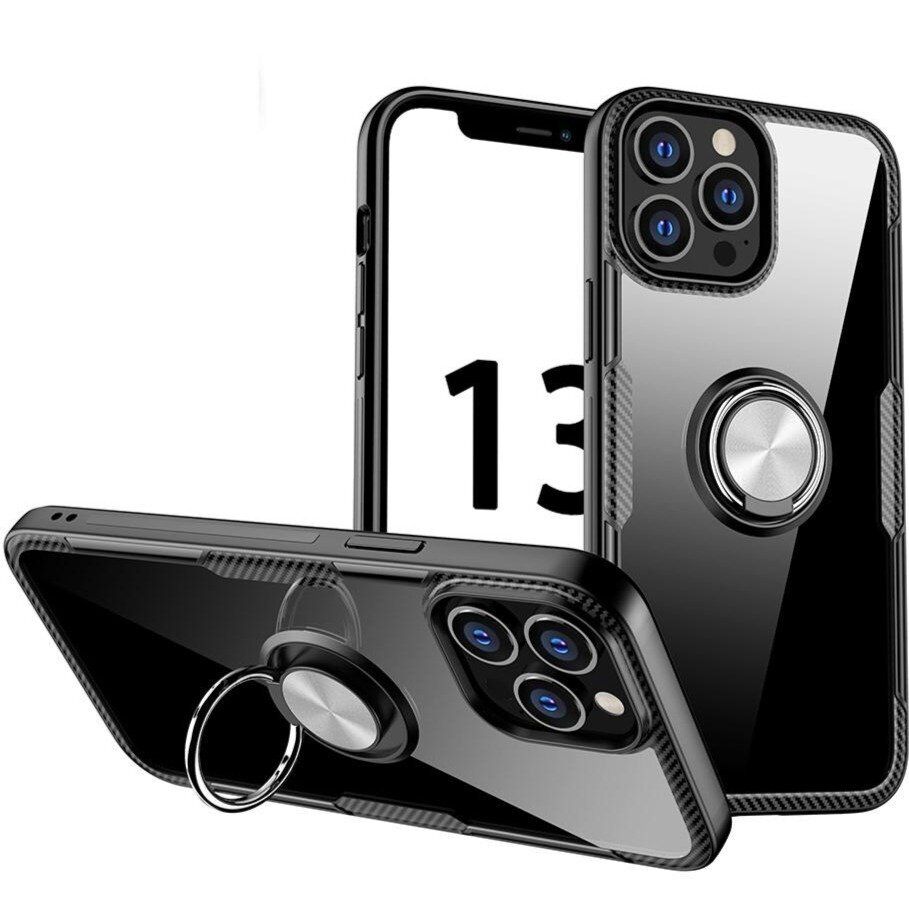 INCOVER iPhone 13 Pro Max Håndverker Deksel med Magnetisk Stativ - Gjennomsiktig / Sølv