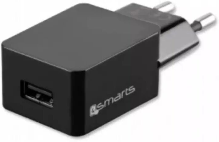 4Smarts Vegglader 12W   USB-A   Svart (bulk)