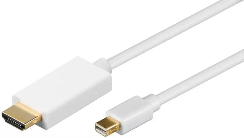 QNect Mini Displayport til HDMI 2 M. Hvit