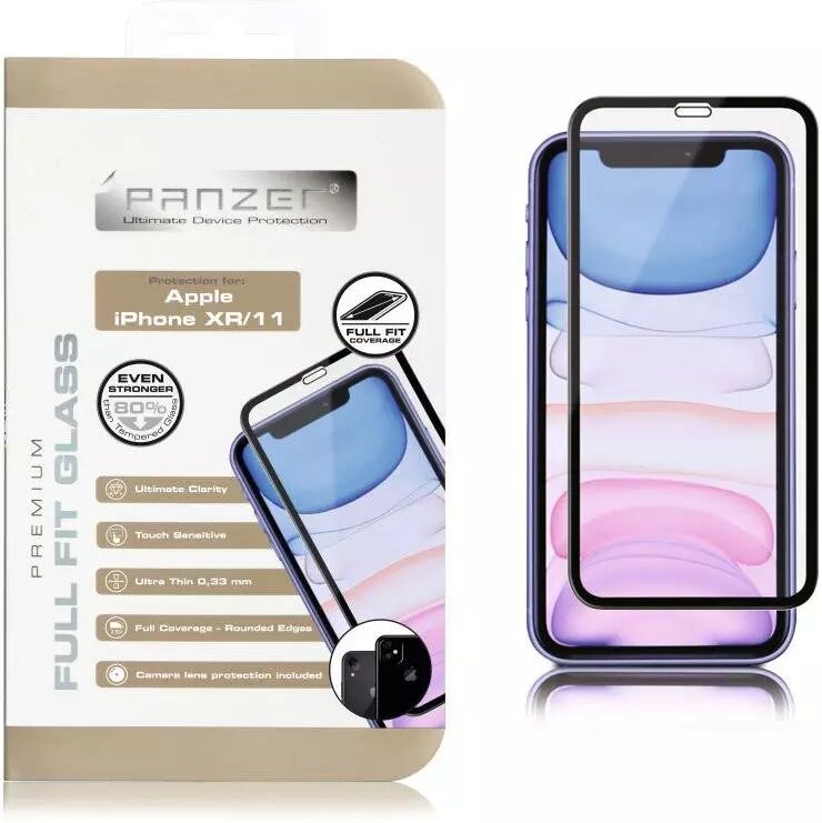 PANZER iPhone 11 / XR PANZER Premium Silicate Full-Fit Glass - Svart Ramme