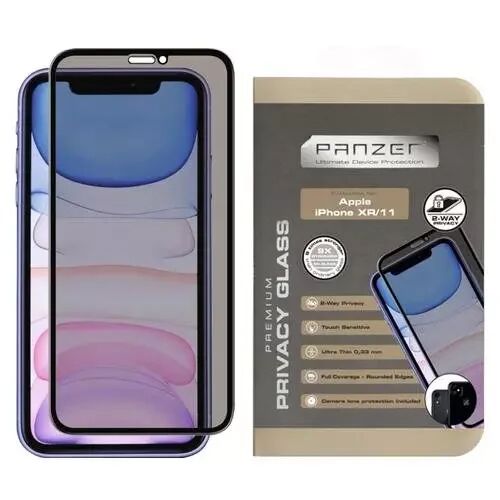 PANZER iPhone 11 / XR PANZER Premium Privacy Glass m. Kameralinsebeskyttelse - Svart Ramme