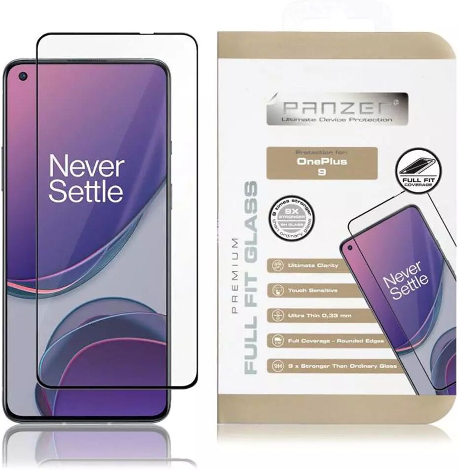 PANZER OnePlus 9 PANZER Premium Full-Fit Glass - Svart Ramme