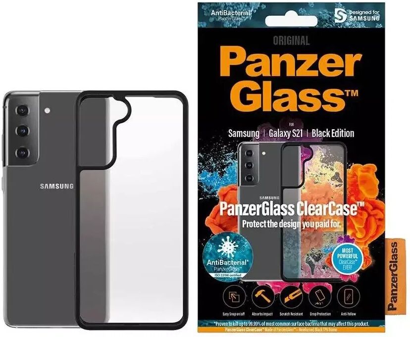 PanzerGlass Samsung Galaxy S21 Deksel PanzerGlass ClearCase m. Sorte Kanter