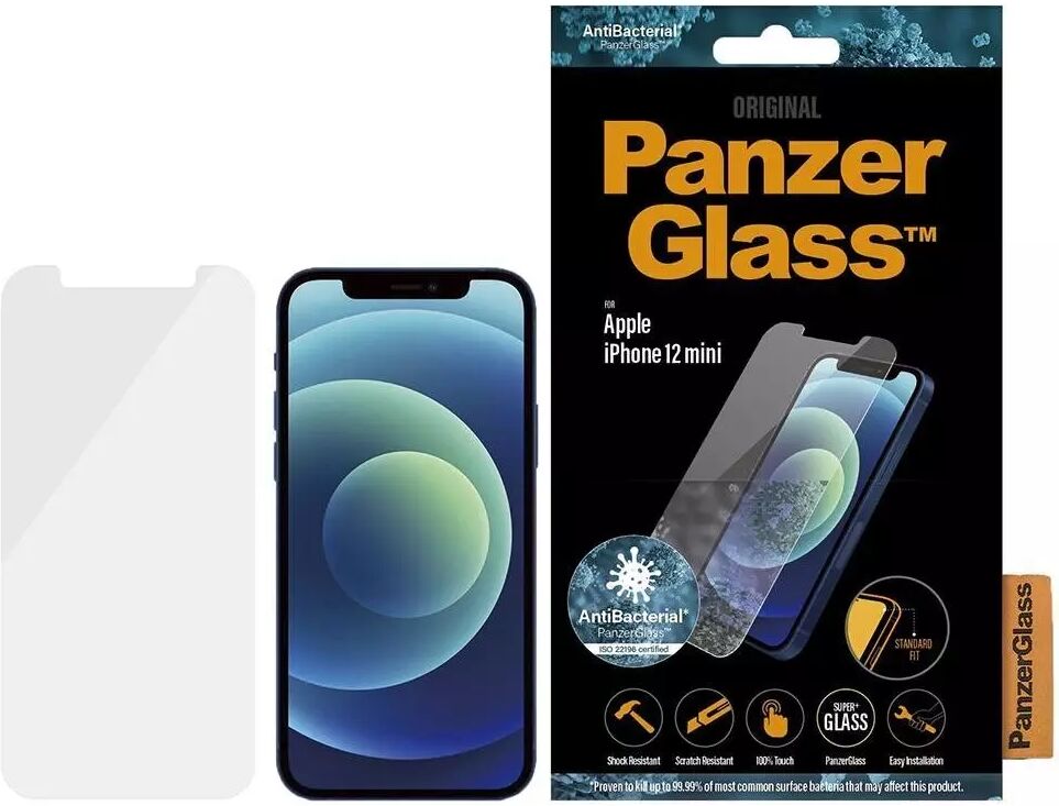 PanzerGlass iPhone 12 Mini PanzerGlass Antibakteriell Standard Fit Skjermbeskytter - Gjennomsiktig