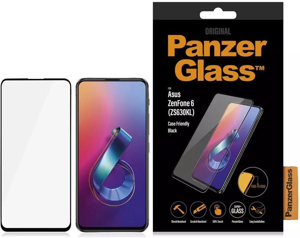 PanzerGlass Asus Zenfone 6 (ZS630KL) PanzerGlass Edge-To-Edge Skjermbeskytter - Case Friendly - Svart