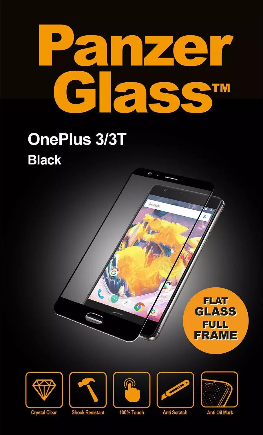 PanzerGlass OnePlus 3T / 3 PanzerGlass Edge-To-Edge Skærmbeskyttelse - Sort