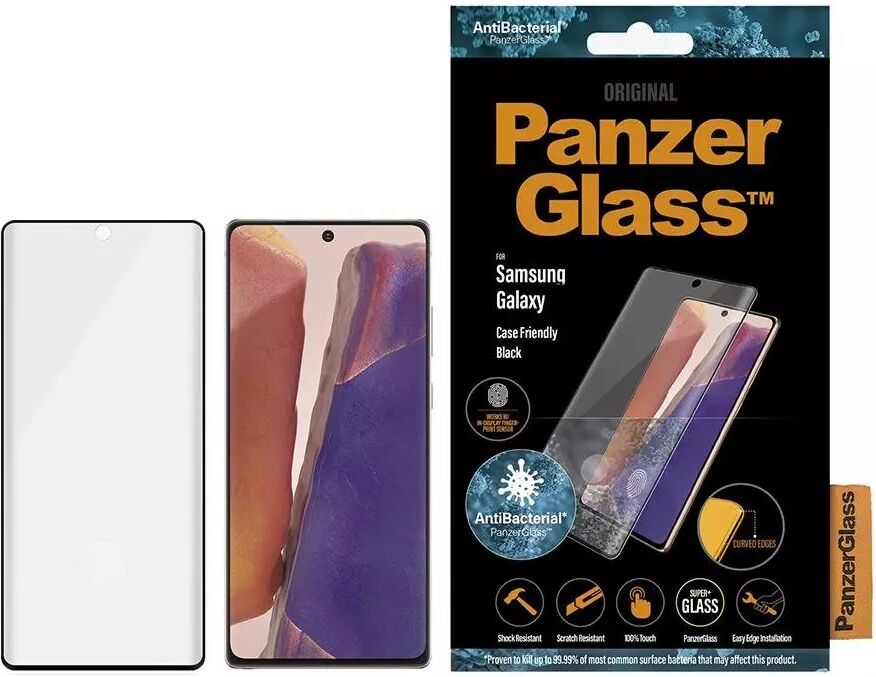 PanzerGlass Samsung Galaxy Note 20 Ultra PanzerGlass Antibakteriell Curved Glass Skjermbeskytter - Case Friendly - Svart