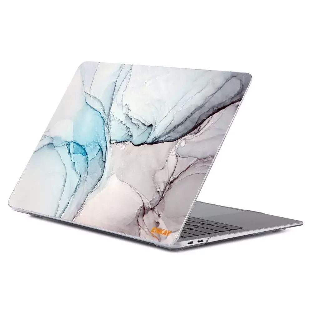 ENKAY MacBook Pro 13 (Touch Bar / Uden Touch Bar) ENKAY Hard Plast Case - Marmor - Blå / Hvit