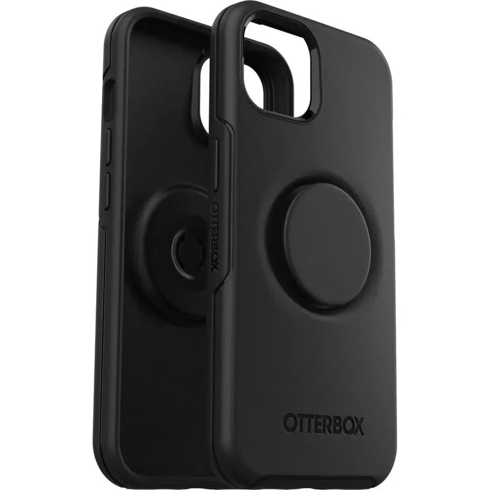 OtterBox + POPSOCKETS Symmetry Series iPhone 13 Håndverker Deksel med Innebygd PopGrip - Svart