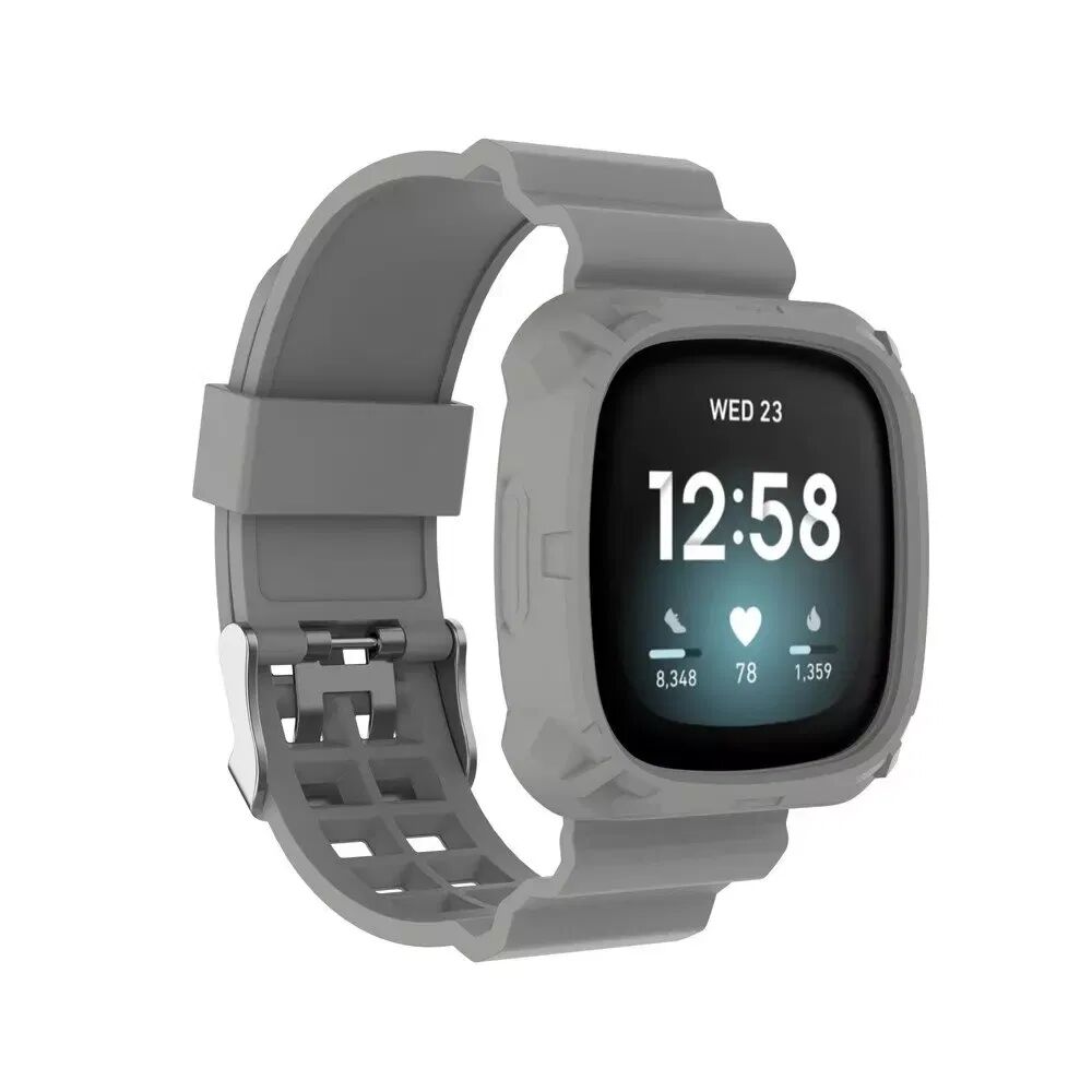 INCOVER Fitbit Versa 3 Silikon Reim - Buckle - Grå