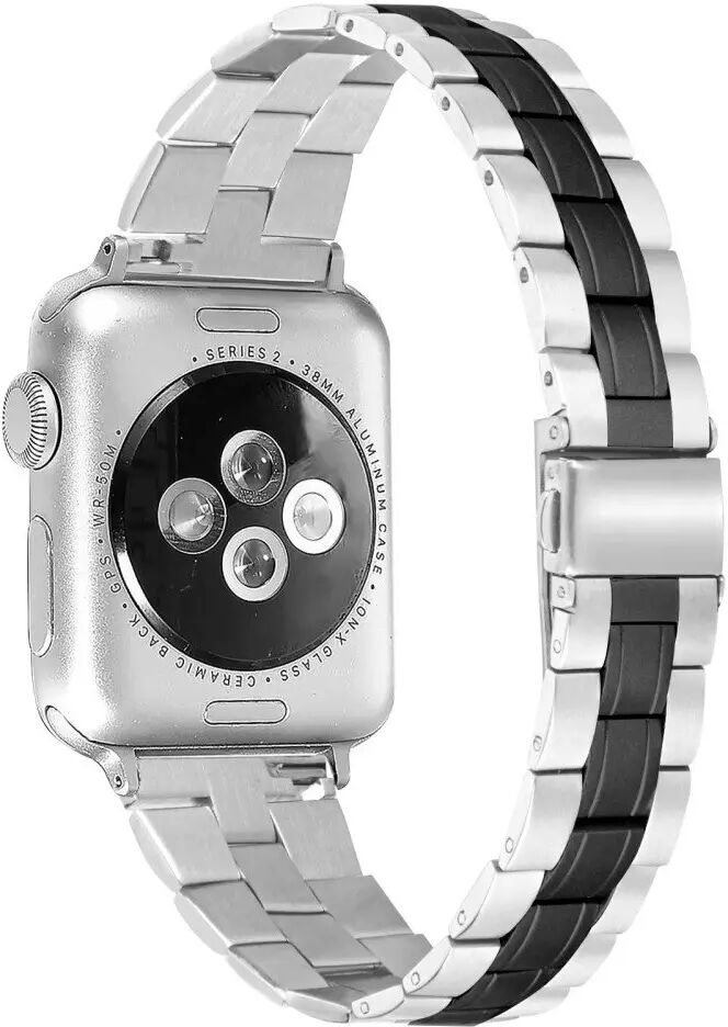 INCOVER Apple Watch (42-45 Mm) Tofarget Klokkerem I Rustfritt Stål - Aluminium / Svart