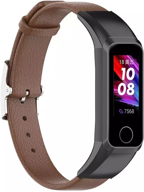 INCOVER Huawei Band 4 Ekte Skinnrem - Brun