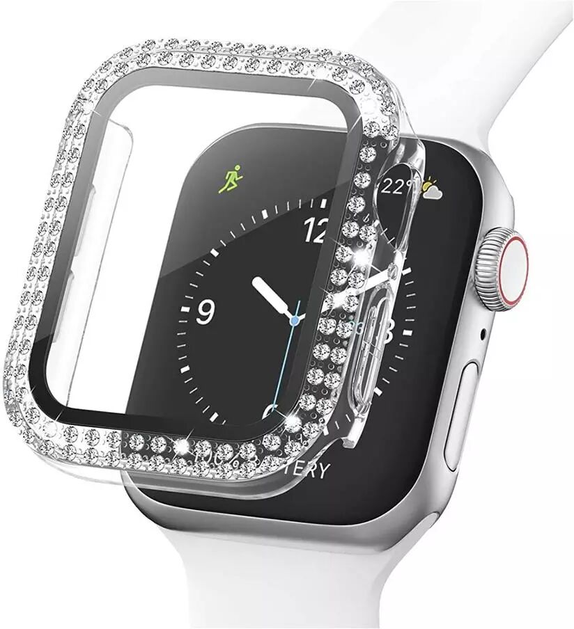 INCOVER Apple Watch (38mm) Deksel i Hardplast Med Innebygd Skjermbeskytter - Gjennomsiktig & Rhinsten