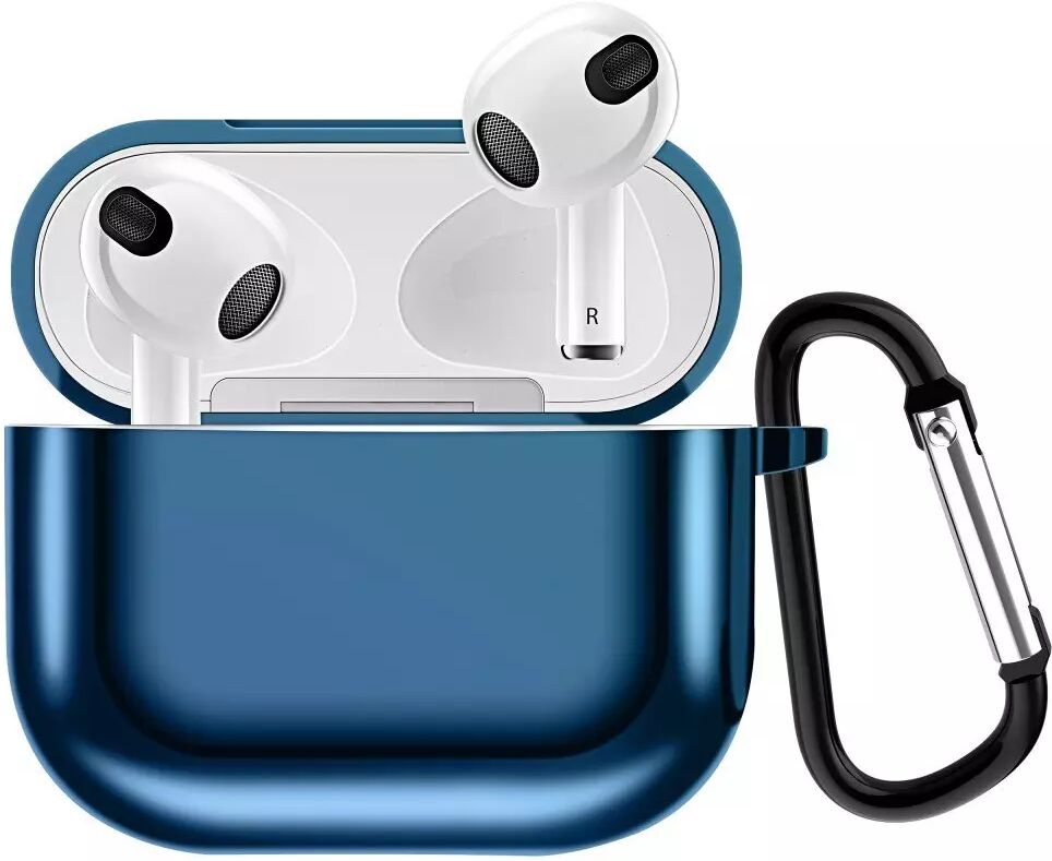 INCOVER Fleksible Apple AirPods (3. Generasjon) Plastdeksel med Karabinkrok - Blå