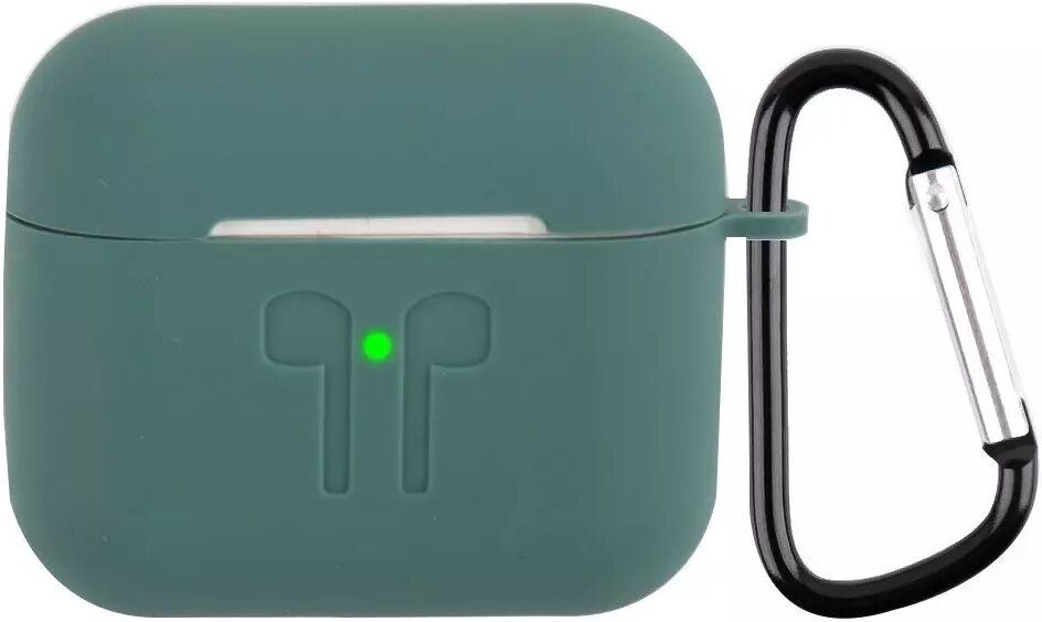 INCOVER Apple AirPods (3. gen.) Silikonetui med Karabinkrok og Logo - Mørkgrønn