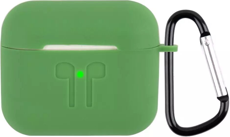 INCOVER Apple AirPods (3. gen.) Silikonetui med Karabinkrok og Logo - Grønn