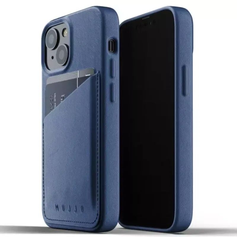 Mujjo iPhone 13 Mini Vegan Leather Wallet Deksel - Blå