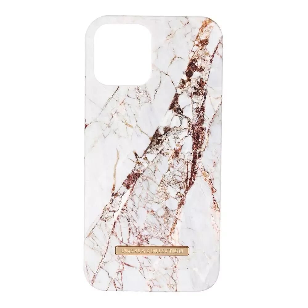 GEAR Onsala Collection iPhone 12 / 12 Pro Deksel med Magnet - Soft White Rhino Marble