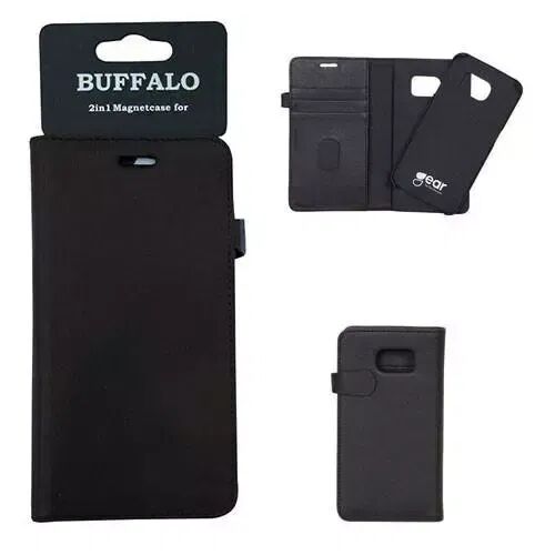 GEAR Samsung Galaxy S7 Buffalo Wallet Skinn Etui med Lommebok Svart