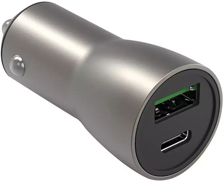 Smartline PD (Power Delivery) 36W BilLader med USB-C & USB-A - Metall Grå