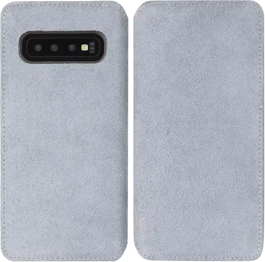 Krusell Broby Slim Wallet Samsung Galaxy S10+ (Plus) Semsket Skinn Flip Deksel med Lommebok - Grå