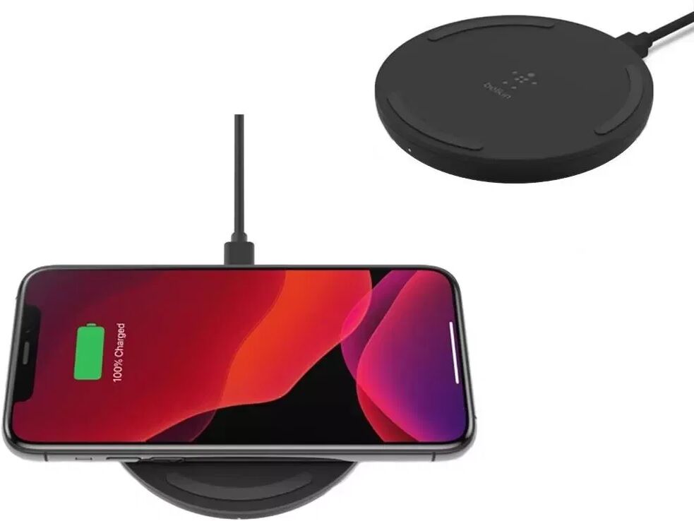 Belkin Boost Up Charge Qi Wireless Charging Pad 10W - Trådløs Lader med Vegglader - Svart