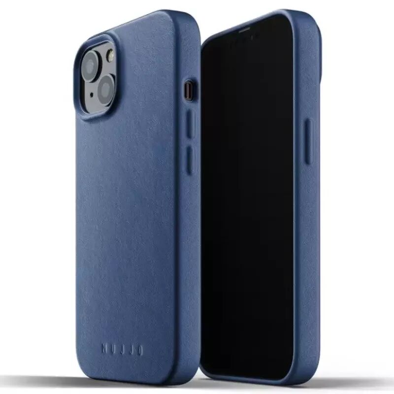 Mujjo iPhone 13 Vegan Leather Deksel - Monaco Blå