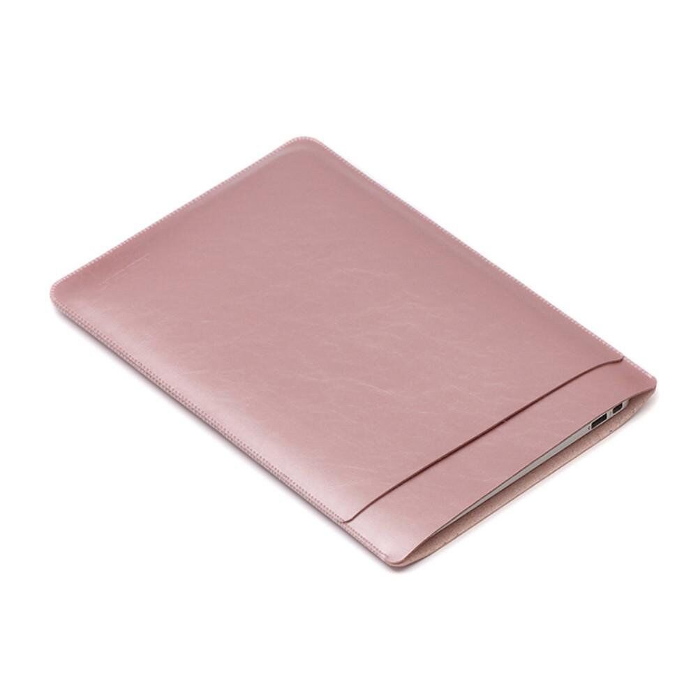 SOYAN MacBook / Laptop 13" Skinn Sleeve m. Lomme - Rose Gull
