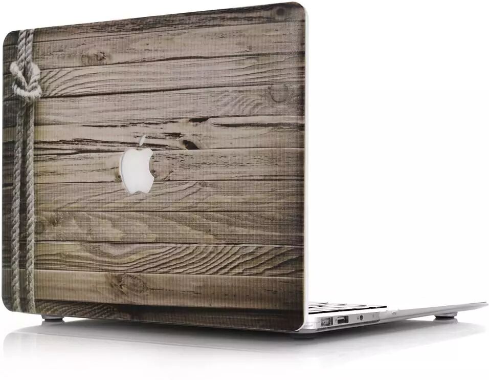 INCOVER MacBook Air 13 - Hard Case Wood Planks Design - Mørkebrun