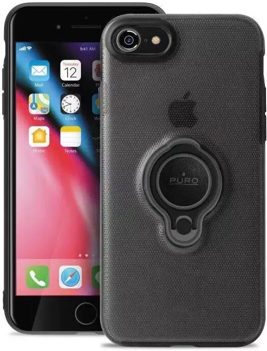 Puro iPhone SE (2020)/8/7 Puro Magnet Deksel Gjennomsiktig / Svart