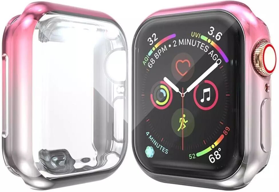 INCOVER Apple Watch Series 5/4 (40mm) Fleksibelt Plastdeksel - Rosa / Grå