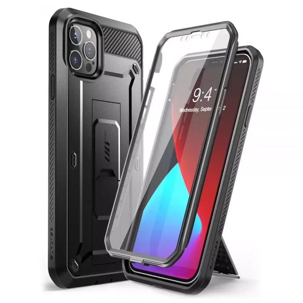 SUPCASE iPhone 12 / 12 Pro SUPCASE Unicorn Beetle Pro Deksel med Skjermbeskytter - Svart