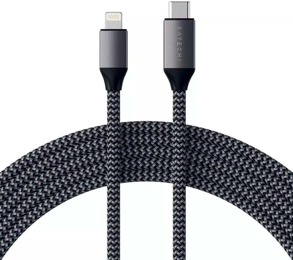 Satechi USB-C Til Lightning Kabel 1.8m. Space Grey