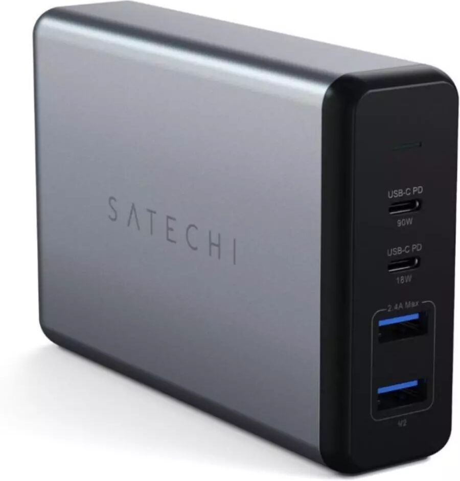 Satechi USB-C 108W Dual PD Reise Lader - Space Grey