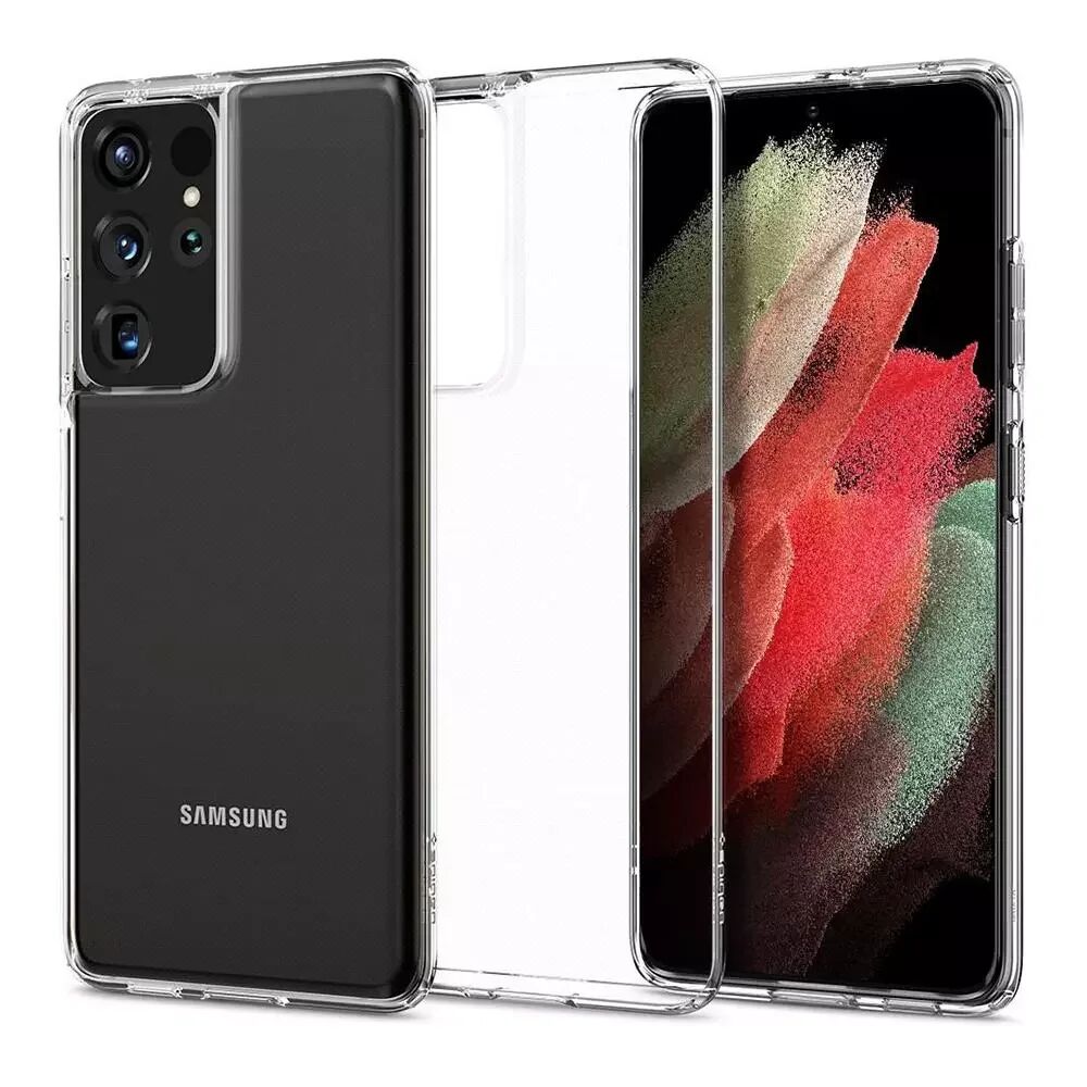 Spigen Samsung Galaxy S21 Ultra Spigen Liquid Crystal Deksel - Gjennomsiktig