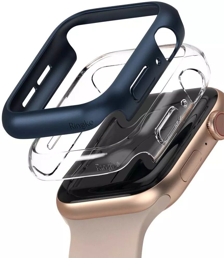 Ringke Apple Watch (44mm) Ringke Slim 2-Pack - Gjennomsiktig & Blå