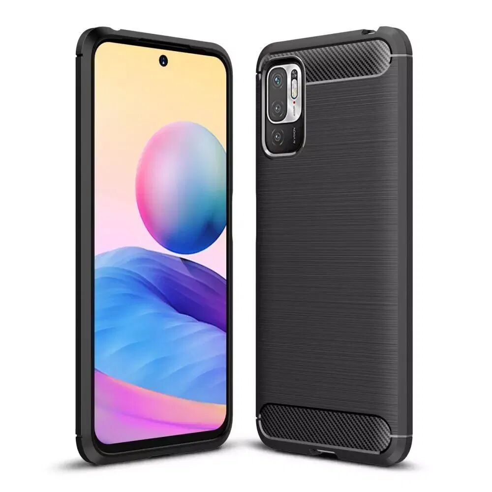 Tech-Protect Xiaomi Poco M3 pro 5G / Redmi Note 10 5G Tech-Protect Fleksibelt Plast Carbon Deksel - Svart