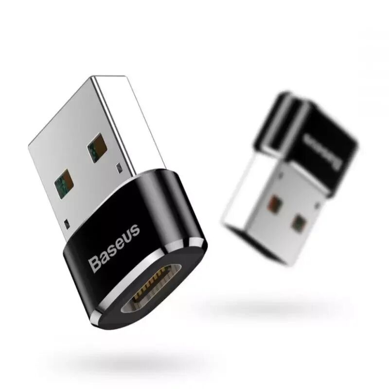 Baseus Kompakt USB-A til USB-C Adapter - Sort