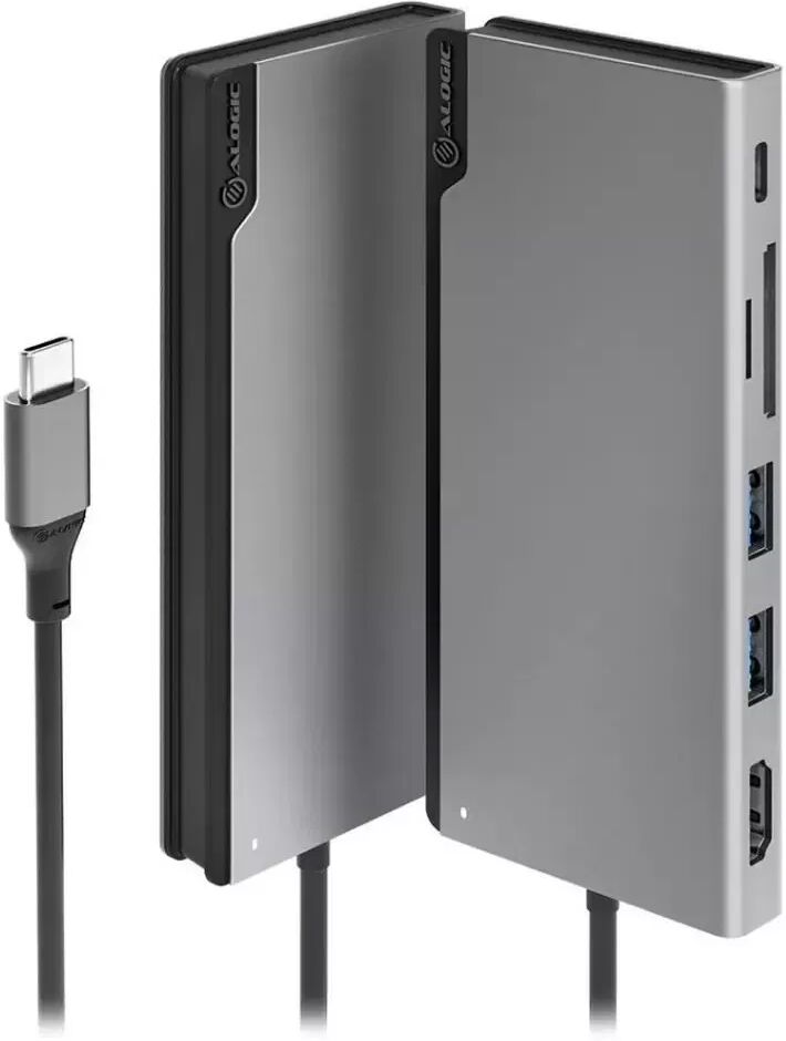 ALOGIC Ultra USB-C Dock UNI med Power Delivery - Sølv / Svart