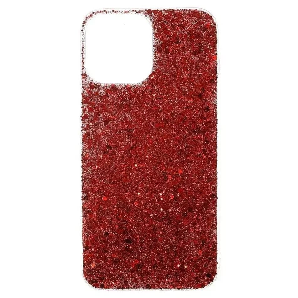 INCOVER iPhone 13 Fleksibelt Plast Deksel - Glitter - Rød