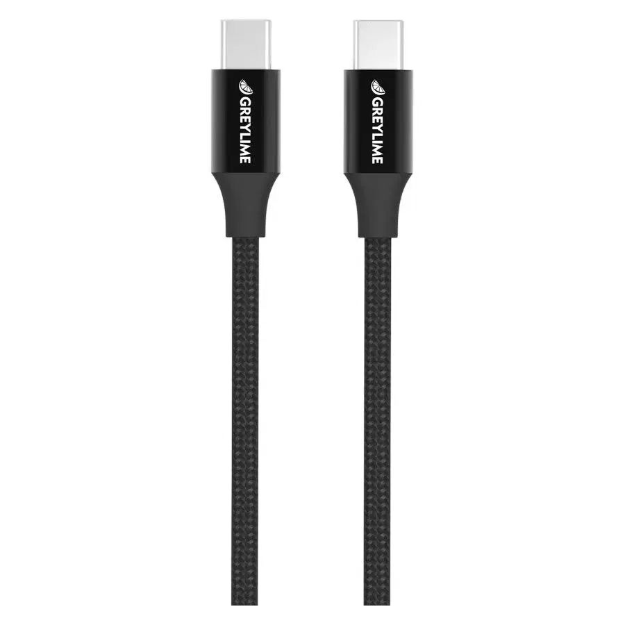GreyLime 60W Flettet USB-C til USB-C Kabel 1 meter - Svart