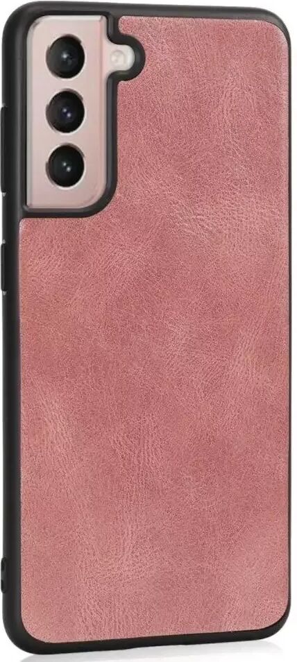 INCOVER Samsung Galaxy S21 FE (5G) Leather Coated Leather Coated Plast Deksel - Rosa