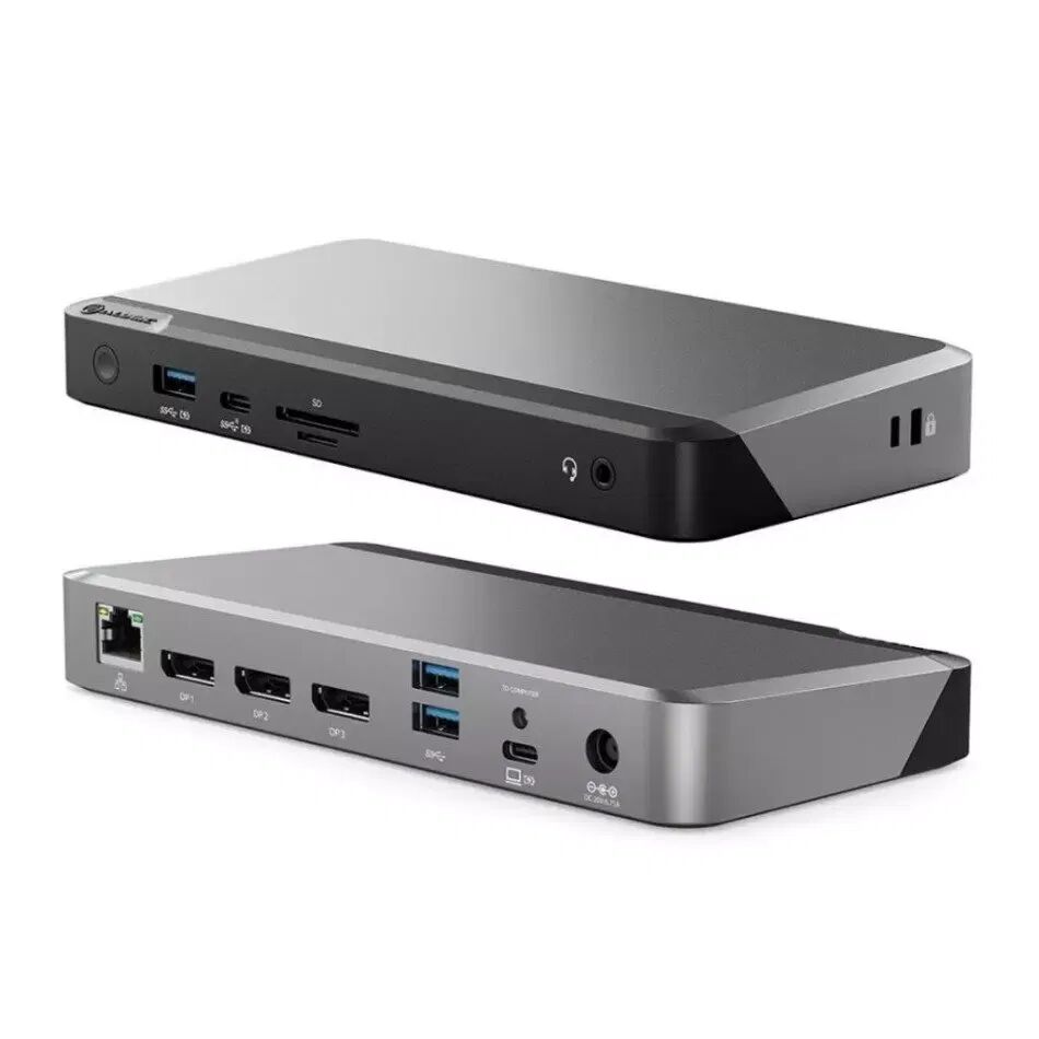 ALOGIC Prime MX2 Universal Docking Station m. 3 x 4K Porte & 100W Power Delivery - Svart & Grå