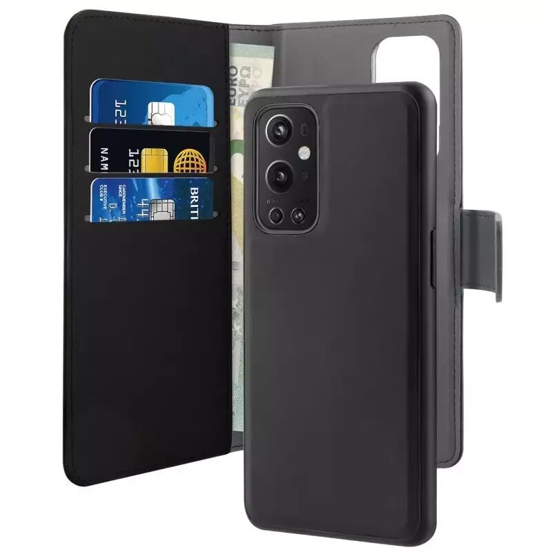 Puro OnePlus 9 Pro Flip Deksel Puro Wallet Detachable 2-In-1 - Svart