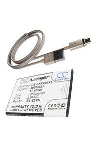 LG LS990 LTE (3000 mAh 3.8 V, Sort)