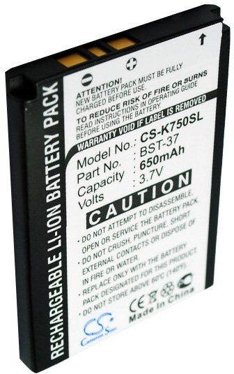 Sony Ericsson Batteri (650 mAh 3.7 V, Sort) passende til Batteri til Sony Ericsson Z550i